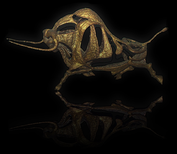 Metal Sculpture of a Bull by Ernesto